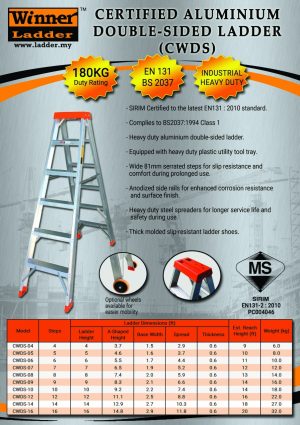 Winner Certified Aluminium Double-Sided Ladder
