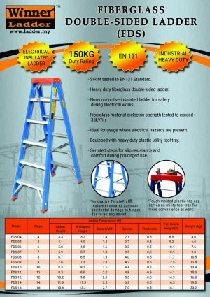 Winner Fiberglass Double-Sided TanglePruf® Ladder