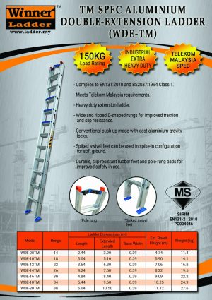 Winner Heavy-Duty Extension Ladder (TM Spec)