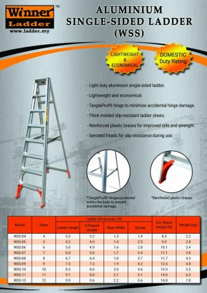 Winner Aluminium Single-Sided TanglePruf® Ladder